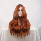 Heat Resistant Hair Long Wavy Natural Halloween Machine Wig Copper Red