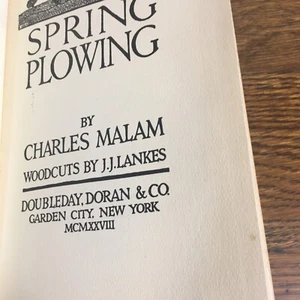 Spring Plowing by Charles Malam, Woodcuts by J.J. Lankes, 1928, HC NoDJ 1stEd - Bild 1 von 5