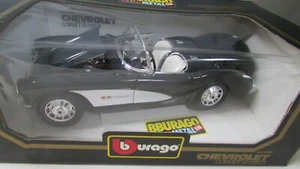 Burago Chevrolet Corvette 1957 Scale 1/18 Black with White in the box - Picture 1 of 6