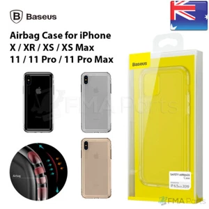 For iPhone 11 Pro X XS Max XR Genuine BASEUS Airbag Cushion Saftey Silicone Case - Picture 1 of 21