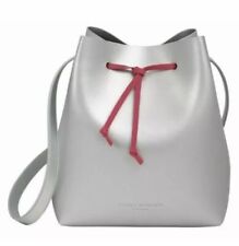 Issey Miyake Metallic Silver Bucket Crossbody Shoulder SAK Bag