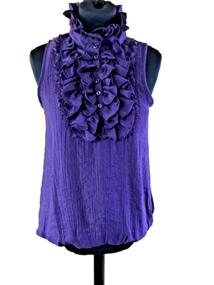 Purple top by Quiz high neck size M(12?) see details, elastic hem sleeveless NWT - Image 1 of 4