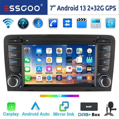 Für Audi A3 S3 RS3 8V 8P 32G Android 13 Autoradio DAB+ Carplay GPS Navi WIFI RDS - Bild 1 von 4