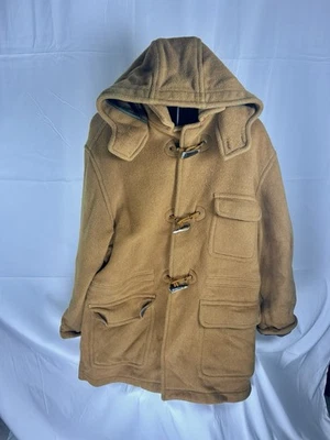 Vintage Structure Men's Camel Wool Blend Trench Coat Size M - Image 1 of 4