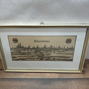 Magdeburg Stadtansicht historischer Stich gerahmt - Bild 1 von 1
