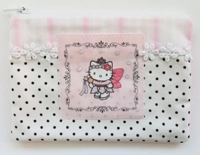 Bolsa grande artesanal con cremallera de algodón, Hello Kitty Foto 1 de 2