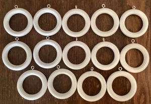 14 Kirsch Holz Mastringe für 1-3/8" Mast / weiß # 5602E-25 / Ösen - Bild 1 von 2