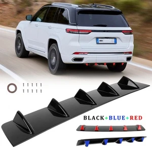 Glossy Rear Diffuser Bumper Lip Spoiler Splitter 5 Fins For Jeep Grand Cherokee - Foto 1 di 20
