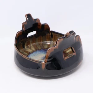 Julie Bond Pottery Bowl Handles Basket Centerpiece Art Clay Studio Signed - Picture 1 of 13