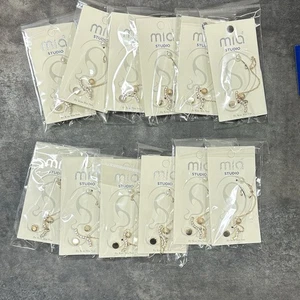 New Fashion Jewelry Earrings Lot Of 12 Dangle Gold Tone Wholesale Reseller Bulk - Picture 1 of 8