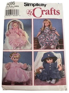 Simplicity Crafts Sewing Pattern 9286 Doll Clothes Dress Bonnet Clothing Uncut - Picture 1 of 11