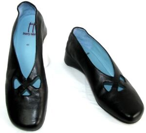 THIERRY RABOTIN Chaussures ballerines compensées cuir noir 40 EXCELLENT ETAT