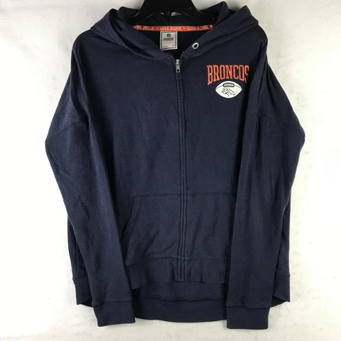 Victoria's Secret Sweater Womens Medium Blue NFL Denver Broncos Hoodie 27587 Cover