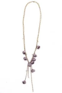 Gabrielle: Halskette Blumen Grau - Imagen 1 de 2