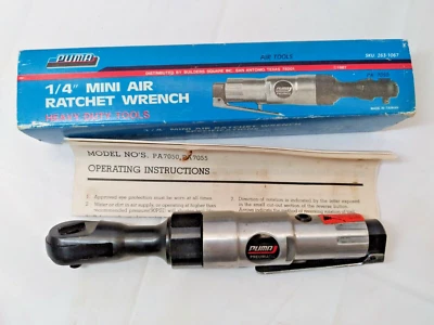 Mini llave de trinquete de aire Puma 1/4" herramienta de alta resistencia 240 RPM 90 PSI 5/16" manguera GP Foto 1 de 4