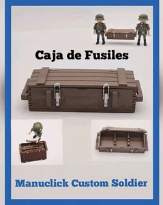 CUSTOM 1 CAJA FUSILES WW2 PLAYMOBIL SEGUNDA GUERRA MUNDIAL FUSILES NO INCLUIDO - Picture 1 of 5