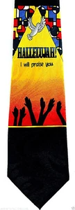 Halleluja I Will Praise You Herrenkrawatte christlich religiös schwarz Krawatte  - Bild 1 von 2