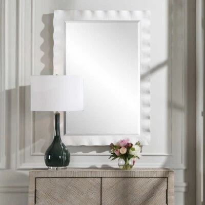 HAYA XL 40" FORGED SCALLOPED METAL FRAME WALL VANITY MIRROR UTTERMOST 09981 - Image 1 of 4