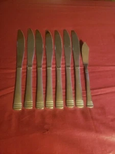 Stainless Dinner Knife Set of 7 Cambridge Codie Pattern  - Picture 1 of 3