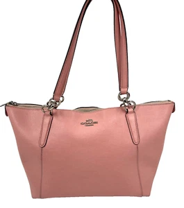 COACH Ava Carnation Pink Leather Zip Large Tote Shoulder Bag Style# F57526 - Picture 1 of 13