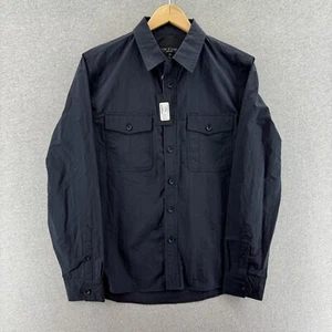 Rag & Bone Mens Shirt Black Medium Nylon Button Up Jack Pockets Workwear NWT - Picture 1 of 11