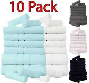 10 Piece Towel Bale Set 100% Luxury Egyptian Soft Cotton Face, Hand, Bath Towels - Picture 1 of 11