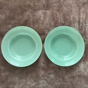 More details for vintage pyrex sprayware jade green set of 2 soup/cereal bowls