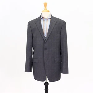 Hart Schaffner Marx 43L Gray Sport Coat Blazer Jacket Check 2B Wool - Picture 1 of 11