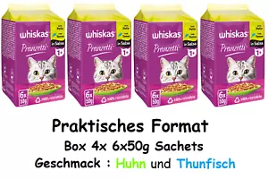 NASSFUTTER WHISKAS KATZENFUTTER MITTAGESSEN MEER UND BERGE BOX 4x 6x50gSACHETS - Bild 1 von 6