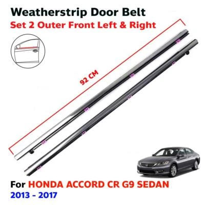 Weatherstrip Door Beltline Out Front Fits Honda Accord CR G9 4D SED 2013-17 2PC - Image 1 of 4