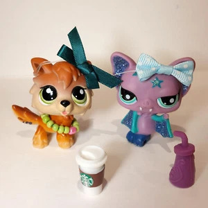 Authentic LPS LITTLEST PETSHOP Pet Pair Timber Wolf #2142 Bat Glitter #2143 - Picture 1 of 3