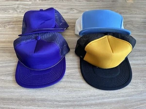 Vintage 80s Blank Mesh Foam Trucker Youth Snapback Hat Lot Multicolor - Picture 1 of 3