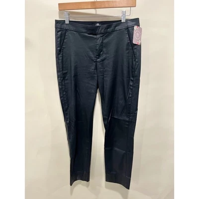 7 Для всего человечества черный искусственной кожи укороченный прямые штанины размер 27 - Изображение 1 из 4