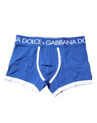 Cueca boxer Dolce & Gabbana azul logotipo cintura regular masculina autêntica - Imagem 1 de 4