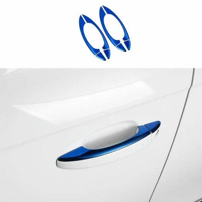 Cubierta de manija de puerta exterior de acero azul apta para Audi Q5 2009 2010-2017 8 piezas Foto 1 de 4
