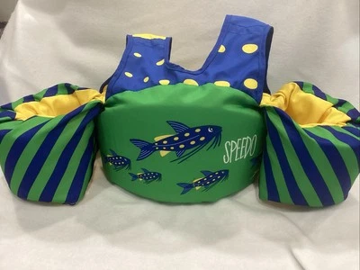 Chaleco de natación Speedo para niños traje flotador tiburón 30-50 lb 3-5 años brazaletes salpicadores seguros.  Foto 1 de 4