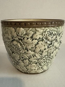 Fioriera vaso ceramica vintage rotonda marcata floreale - Foto 1 di 3