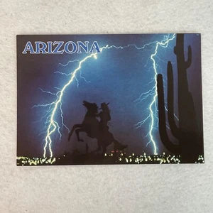 Vintage Phoenix Arizona AZ Postcard Lightning Over Horse Souvenir - Picture 1 of 2