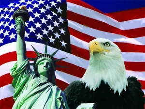 Statue of Liberty - Flag 3D Lenticular Poster - American Patriotic -12x16 Print - Picture 1 of 1