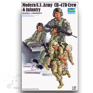 TRUMPETER  00415 1/35 MODERN U.S. ARMY CH-47D CHANOOK CREW & INFANTRY KIT - Picture 1 of 4