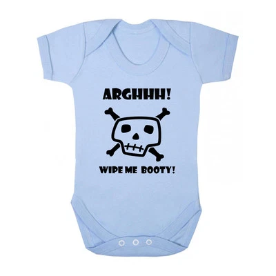 Arghhh! Wipe Me Booty! Pirate Cotton Baby Bodysuit One Piece - Image 1 of 4