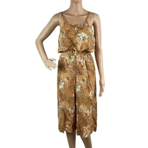 O'Neill Jumpsuit Size L Yellow Peony Print - Picture 1 of 7