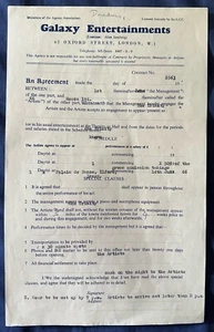 RARE THE SHE TRINITY PERFORMANCE GIG APPEARANCE CONTRACT 01/06/1966 - Picture 1 of 4