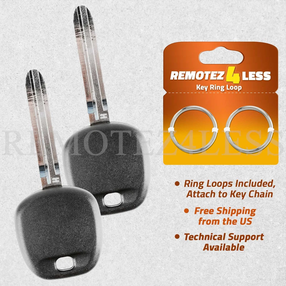 2 For 2016 2017 2018 2019 Replacement Toyota Yaris Car Uncut Key Blade H Chip Foto 1 de 1