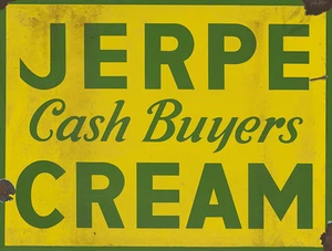 JERPE CREAM ADVERTISING METAL SIGN - Picture 1 of 1