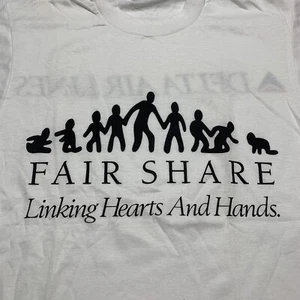 Vintage Fair Share Delta Airlines T shirt Single Stitch USA Made Men’s Large - Picture 1 of 9