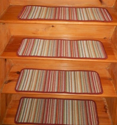 Tapete 100% lã 15 degraus 9" x 29,1/2"" + 1 patamar 29" x 30" degraus de escada - Imagem 1 de 4