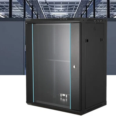 15U 60×45×80cm Hängender Serverschrank schwarz zum Zusammenbauen DE - Bild 1 von 4