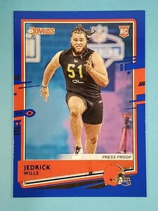 2020 Panini Donruss BLUE PRESS PROOF RC Jedrick Wills Cleveland Browns #269 - Picture 1 of 2