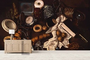 Pintura al óleo 3D bodegón papel pintado mural desmontable autoadhesivo 273 - Imagen 1 de 2